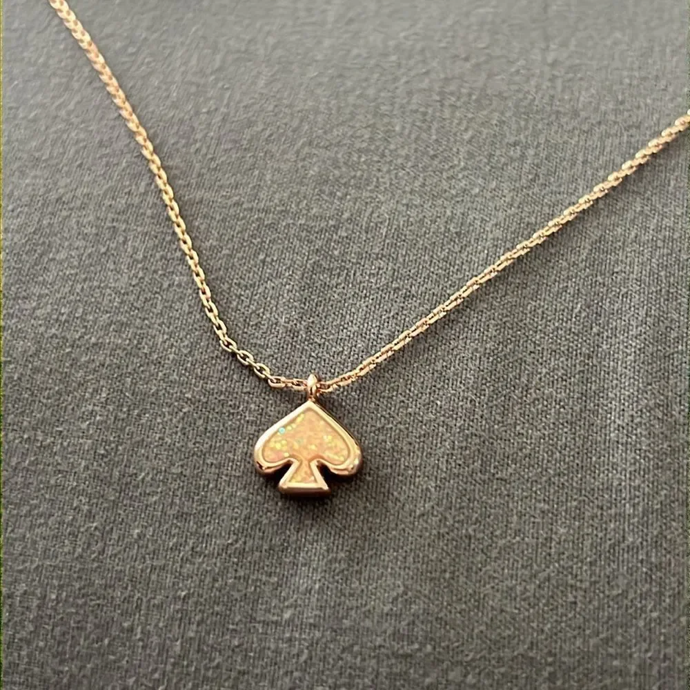 NWT Kate Spade Everyday Spade Necklace Pink/Gold D